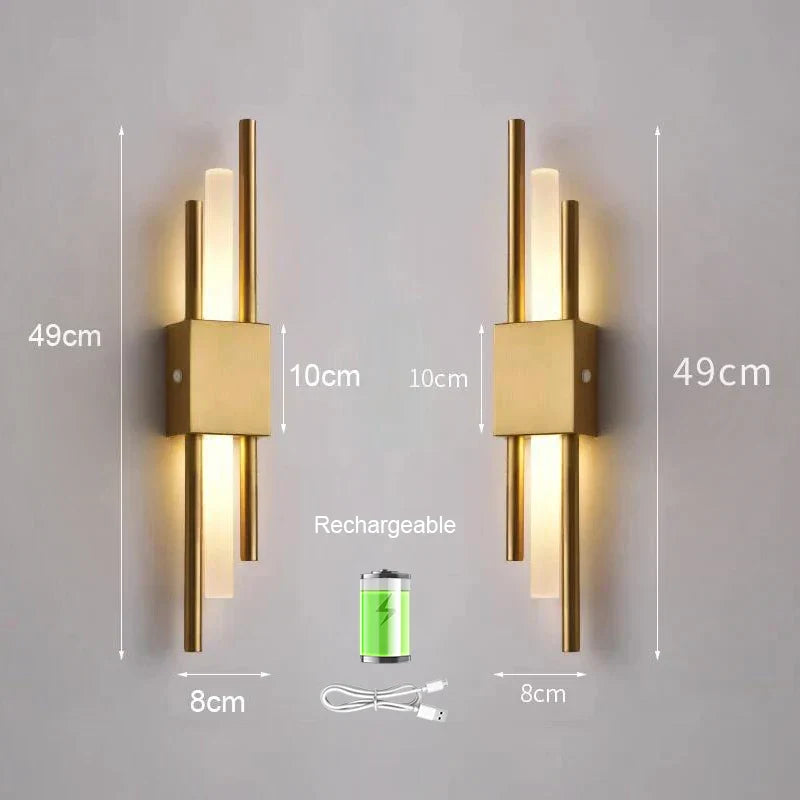 Celestial Modern LED Wall Light | Gold Up-Down Sconce | Designer Hallway Lamp