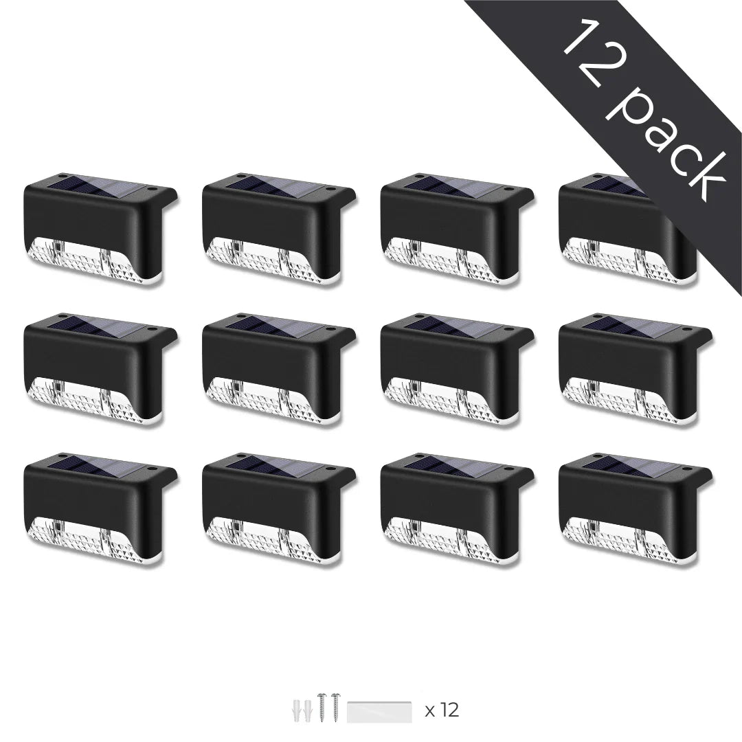 Solar Fence Lights - Outdoor LED Deck Lights for Stairs, Walls & Garden