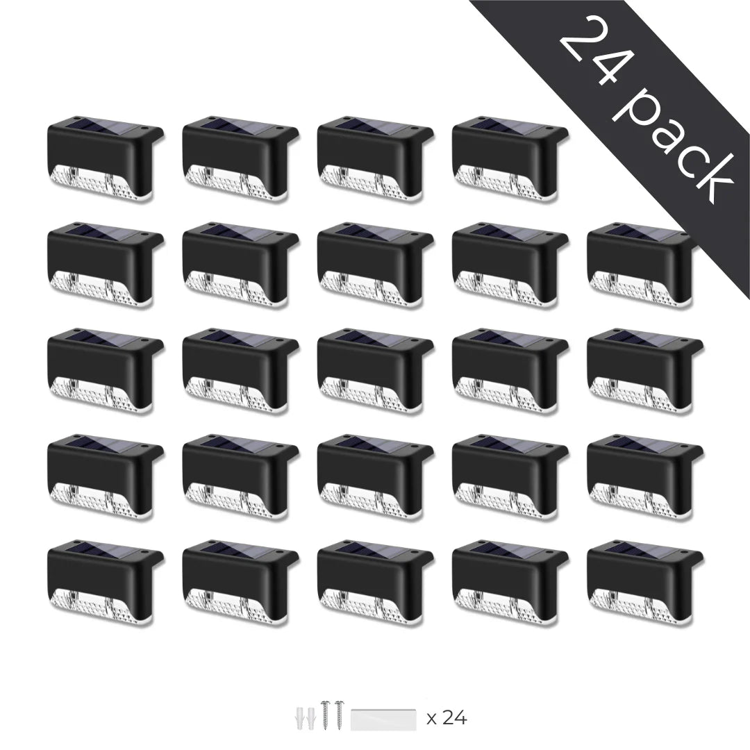 Solar Fence Lights - Outdoor LED Deck Lights for Stairs, Walls & Garden