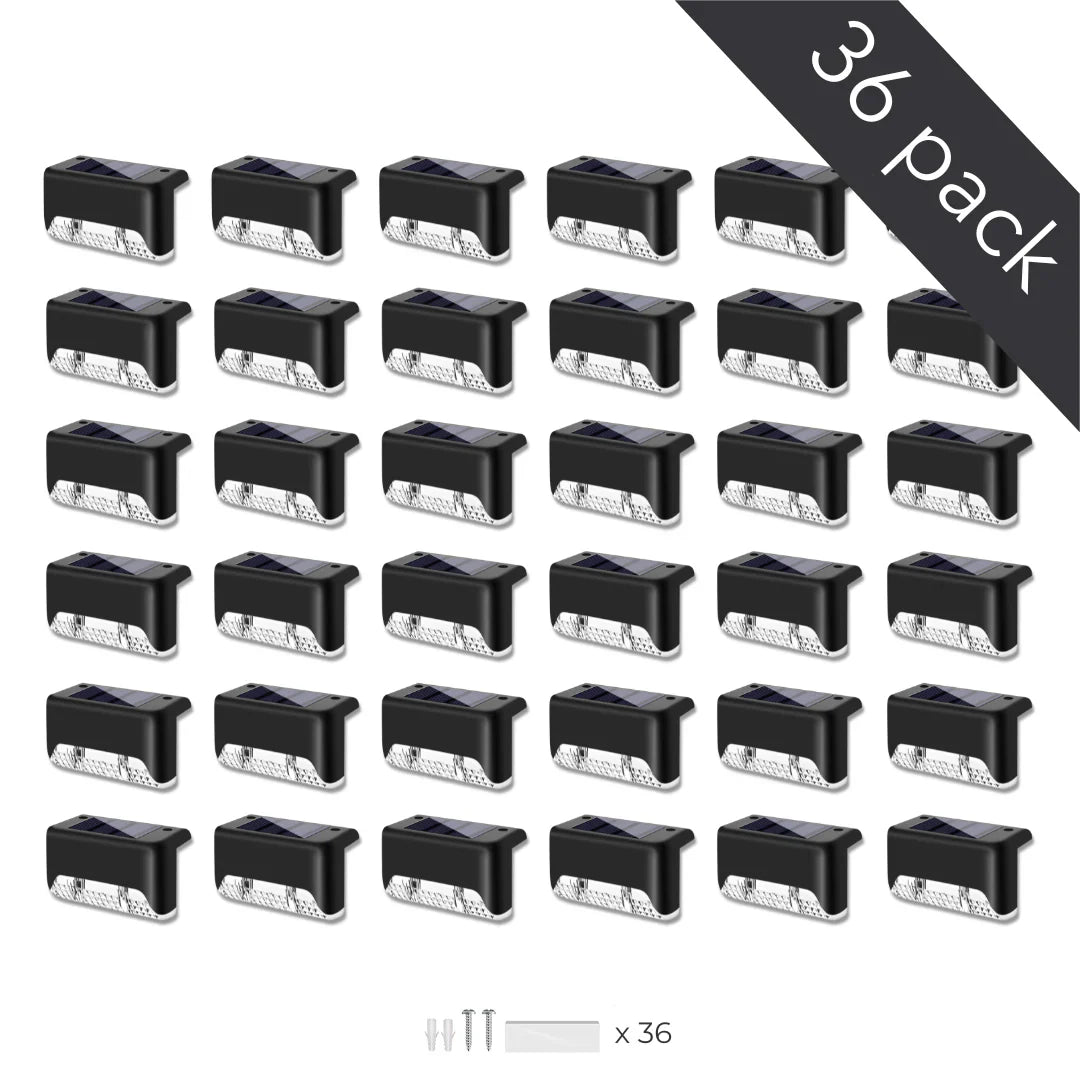Solar Fence Lights - Outdoor LED Deck Lights for Stairs, Walls & Garden
