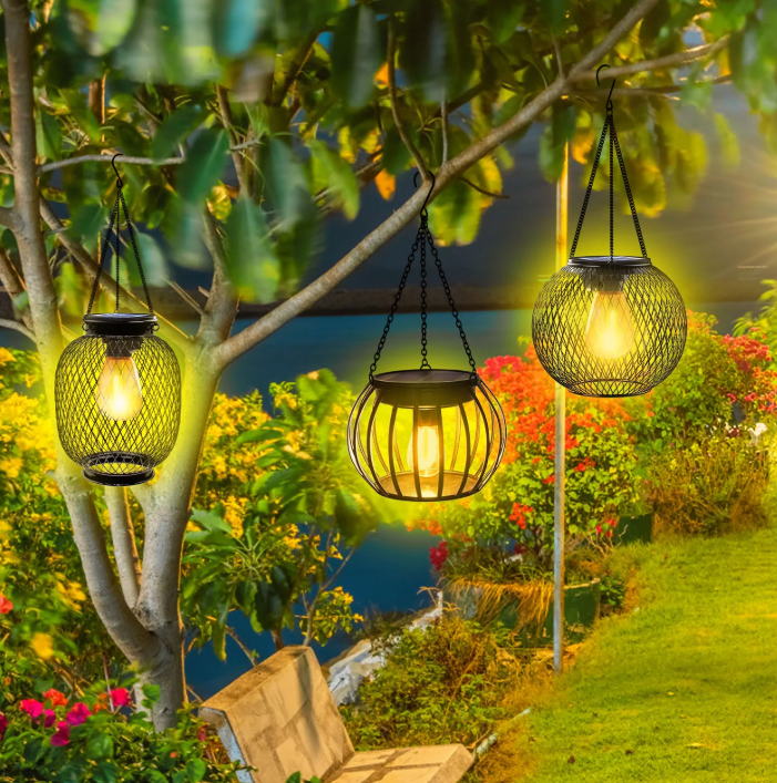 Durable Waterproof LED Solar Lantern – Outdoor Hanging Garden Light for All-Night Lighting