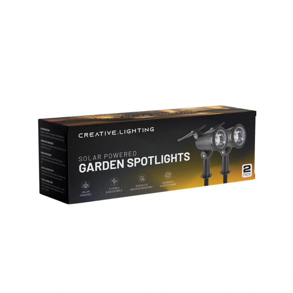 Solar Powered LED Garden Spotlight - Adjustable Outdoor Landscape Lights