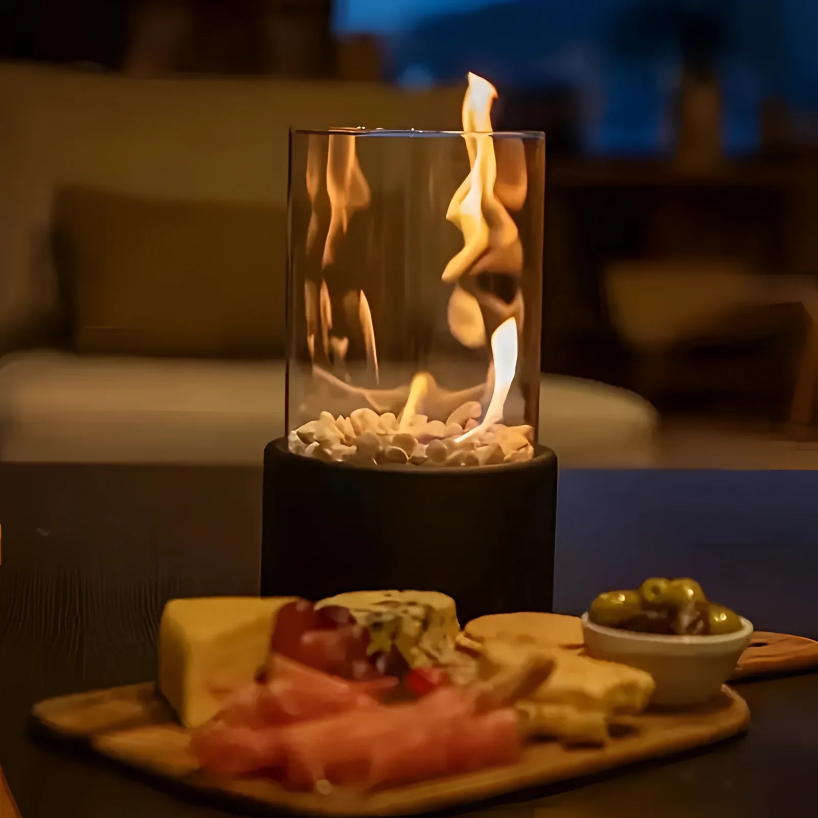 Portable Glass Bio-ethanol Fireplace | Ventless Indoor-Outdoor Fire Pit