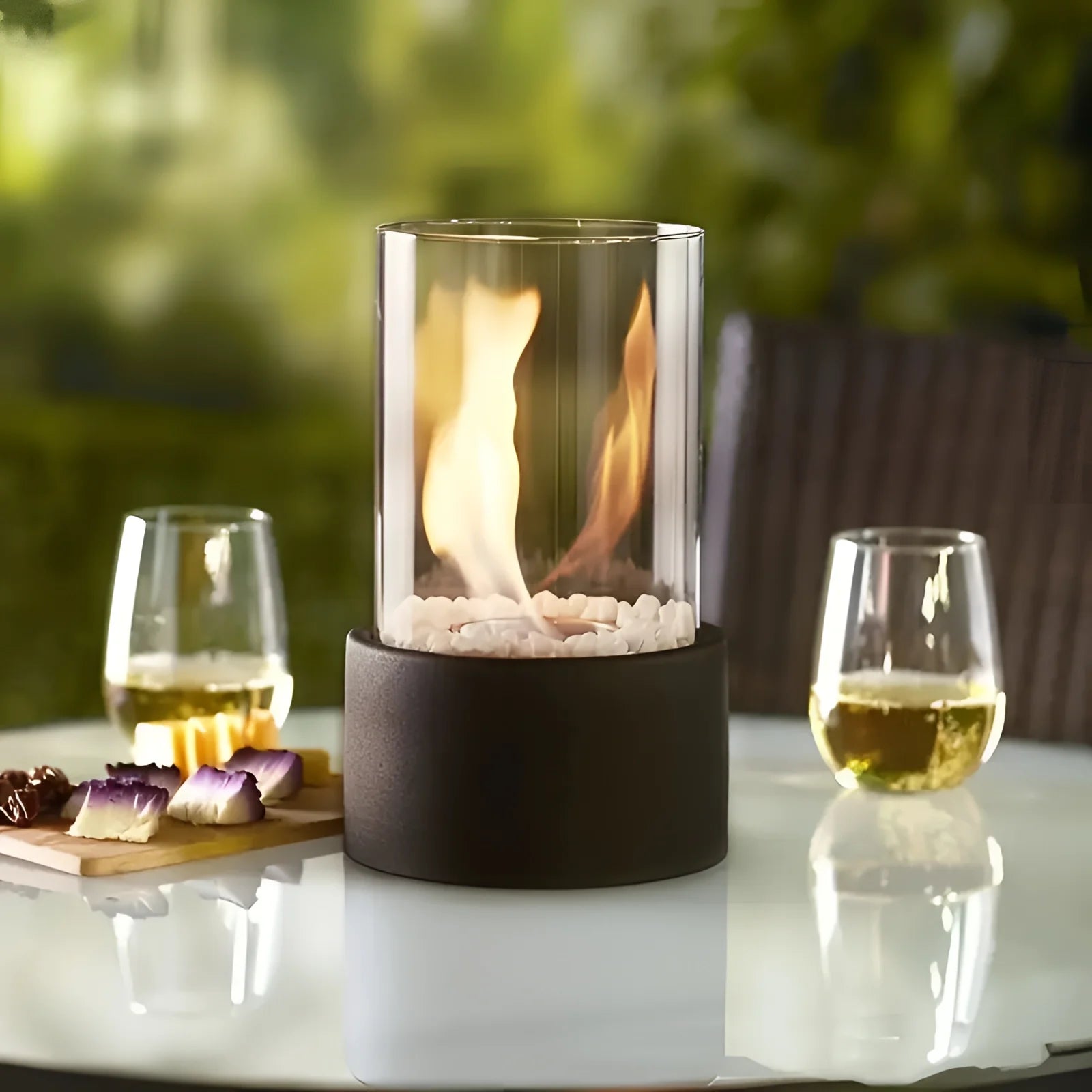 Portable Glass Bio-ethanol Fireplace | Ventless Indoor-Outdoor Fire Pit