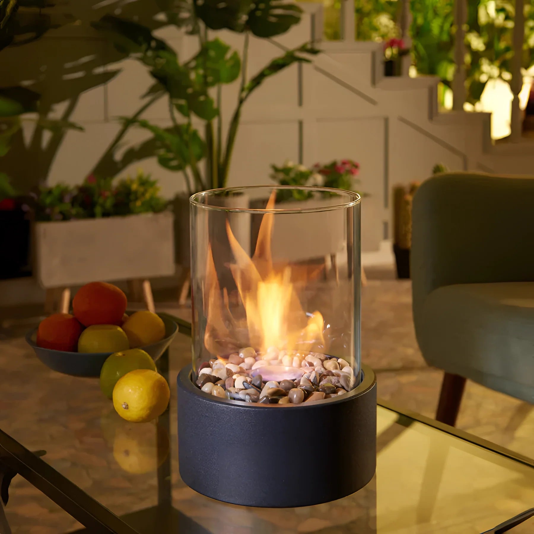 Portable Glass Bio-ethanol Fireplace | Ventless Indoor-Outdoor Fire Pit