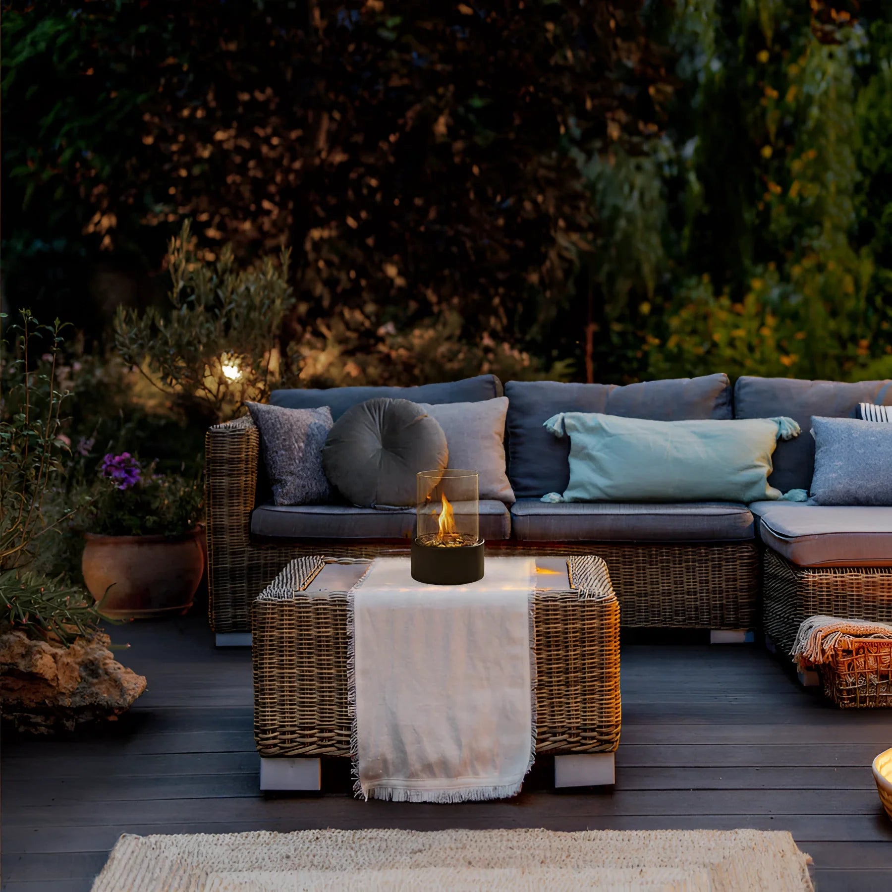 Portable Glass Bio-ethanol Fireplace | Ventless Indoor-Outdoor Fire Pit