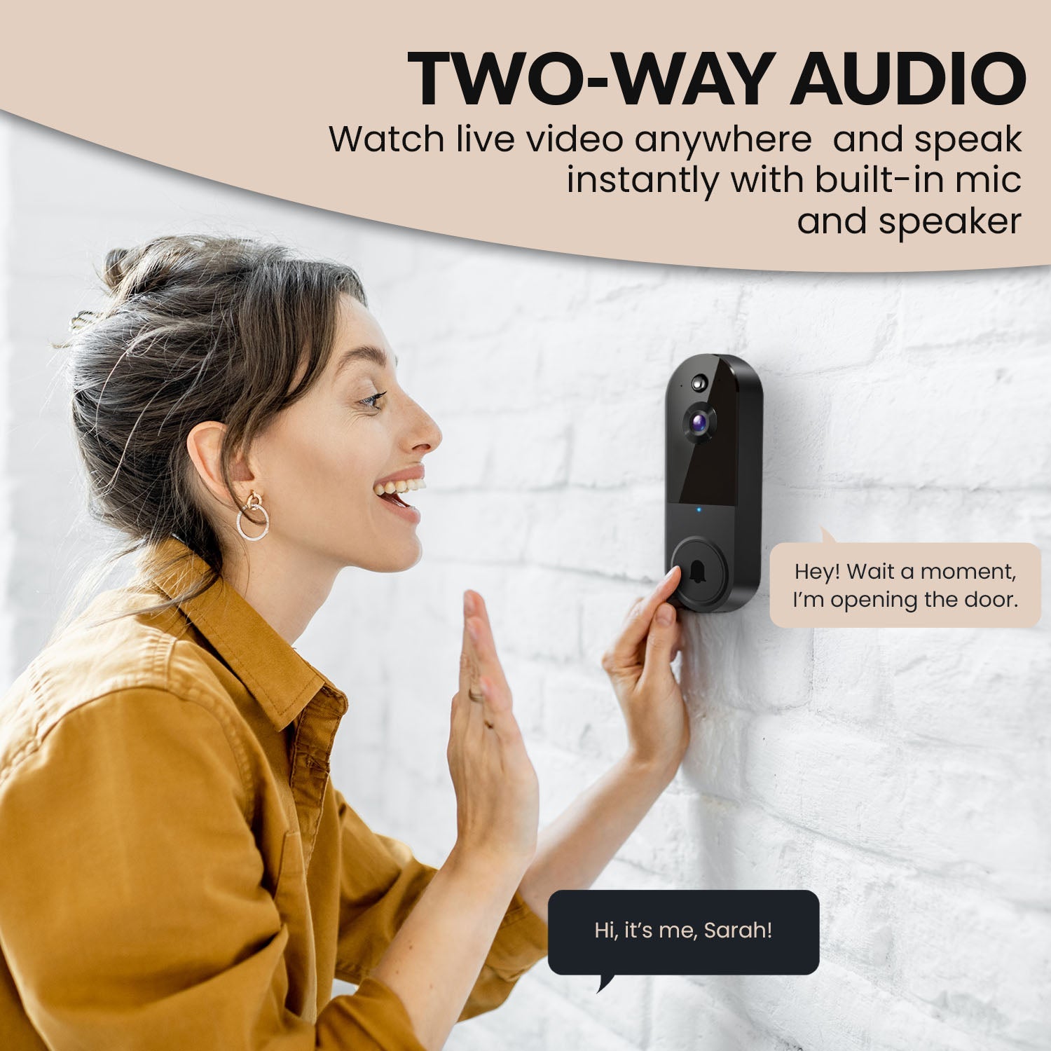 Smart SafeDoorbell | Wireless Video Doorbell - HD Security Camera with Two-Way Talk