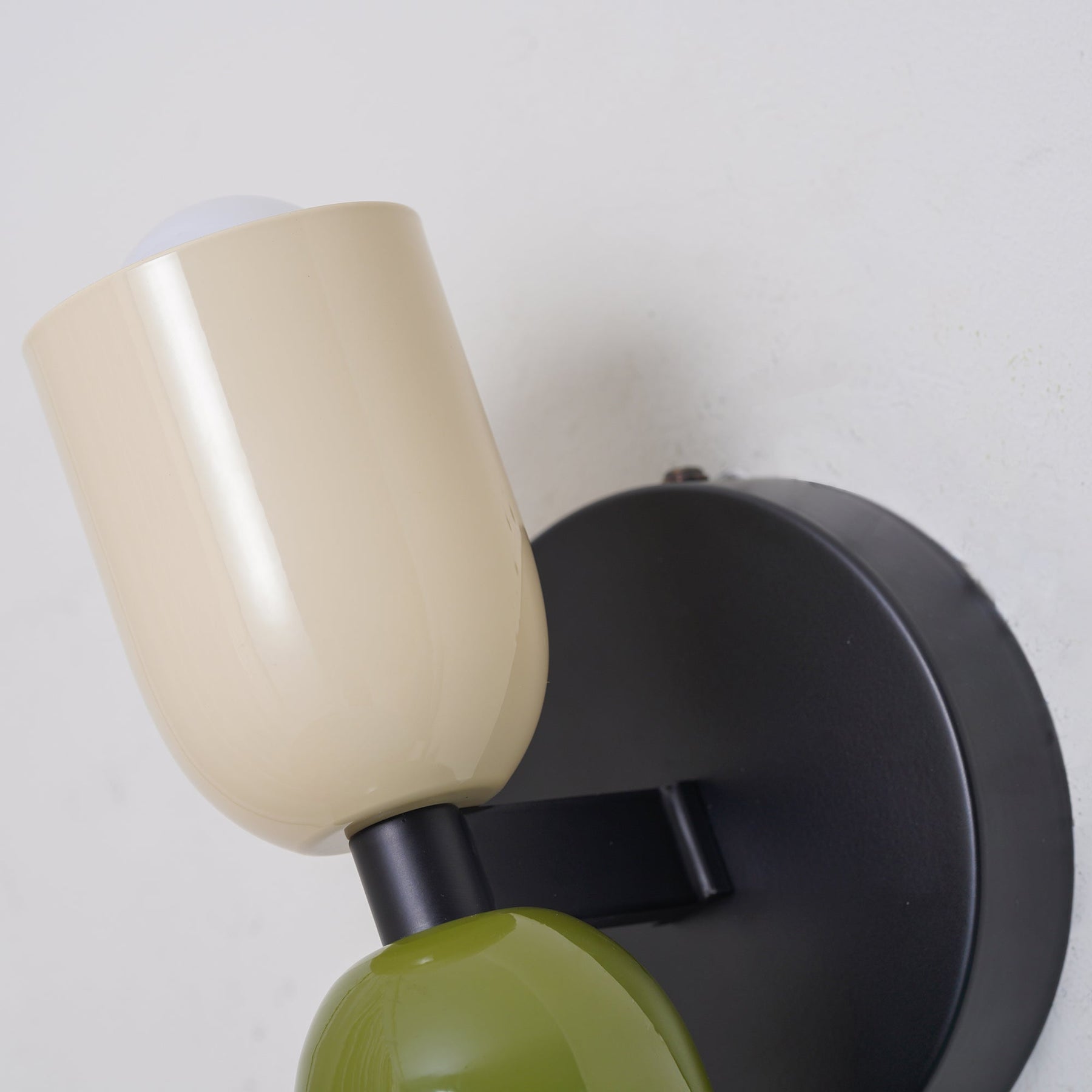 Modern Dual-Shade Wall Sconce | Black & Terracotta Color Block Fixture