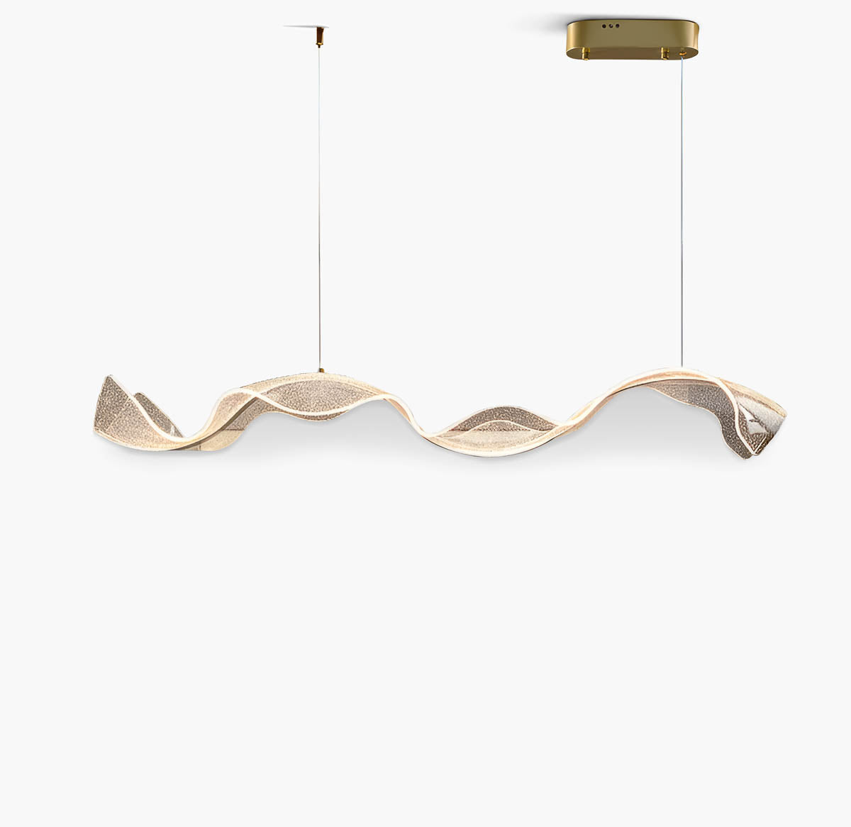 Modern LED Chandelier - Dimmable Wave Linear Pendant Light for Dining Room