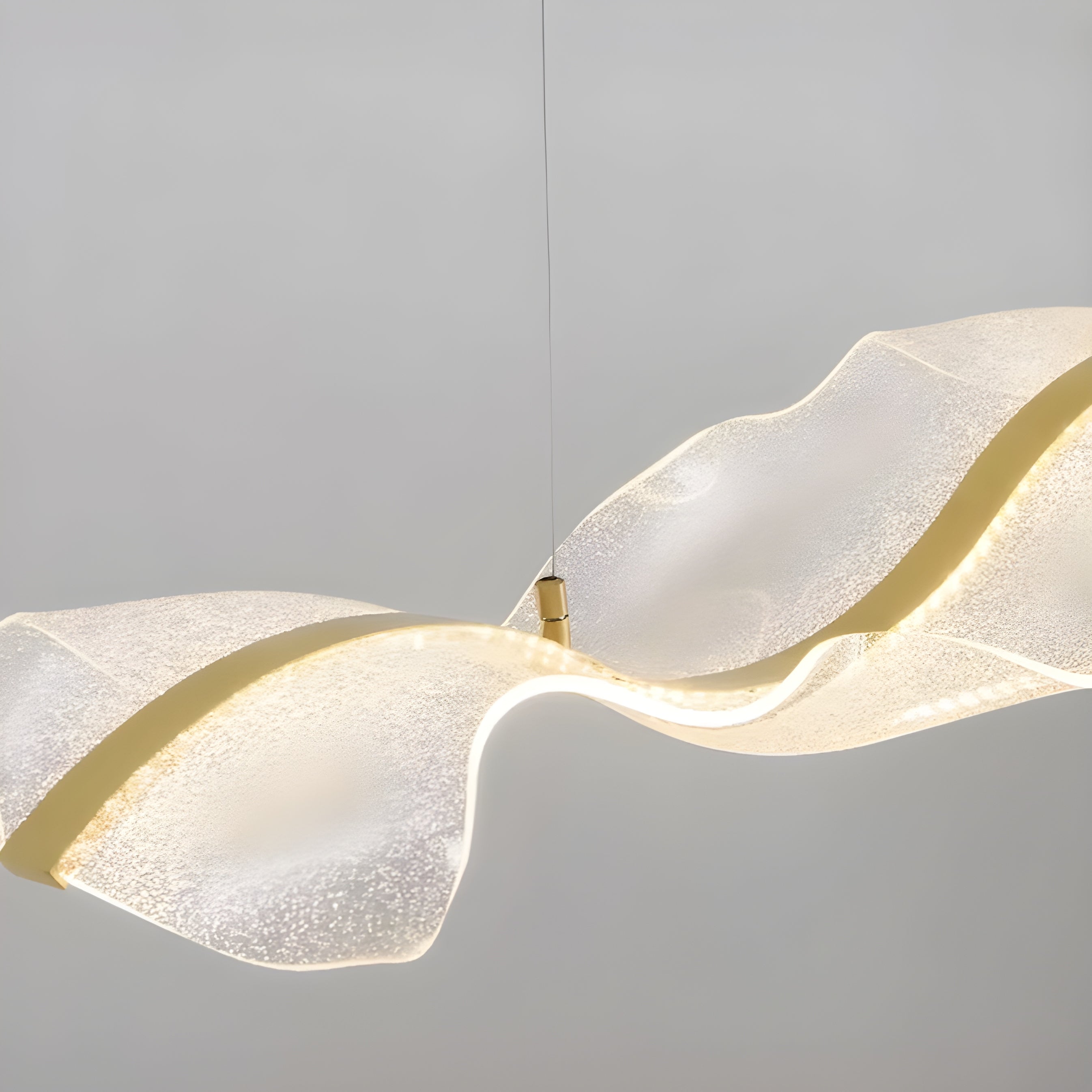 Modern LED Chandelier - Dimmable Wave Linear Pendant Light for Dining Room