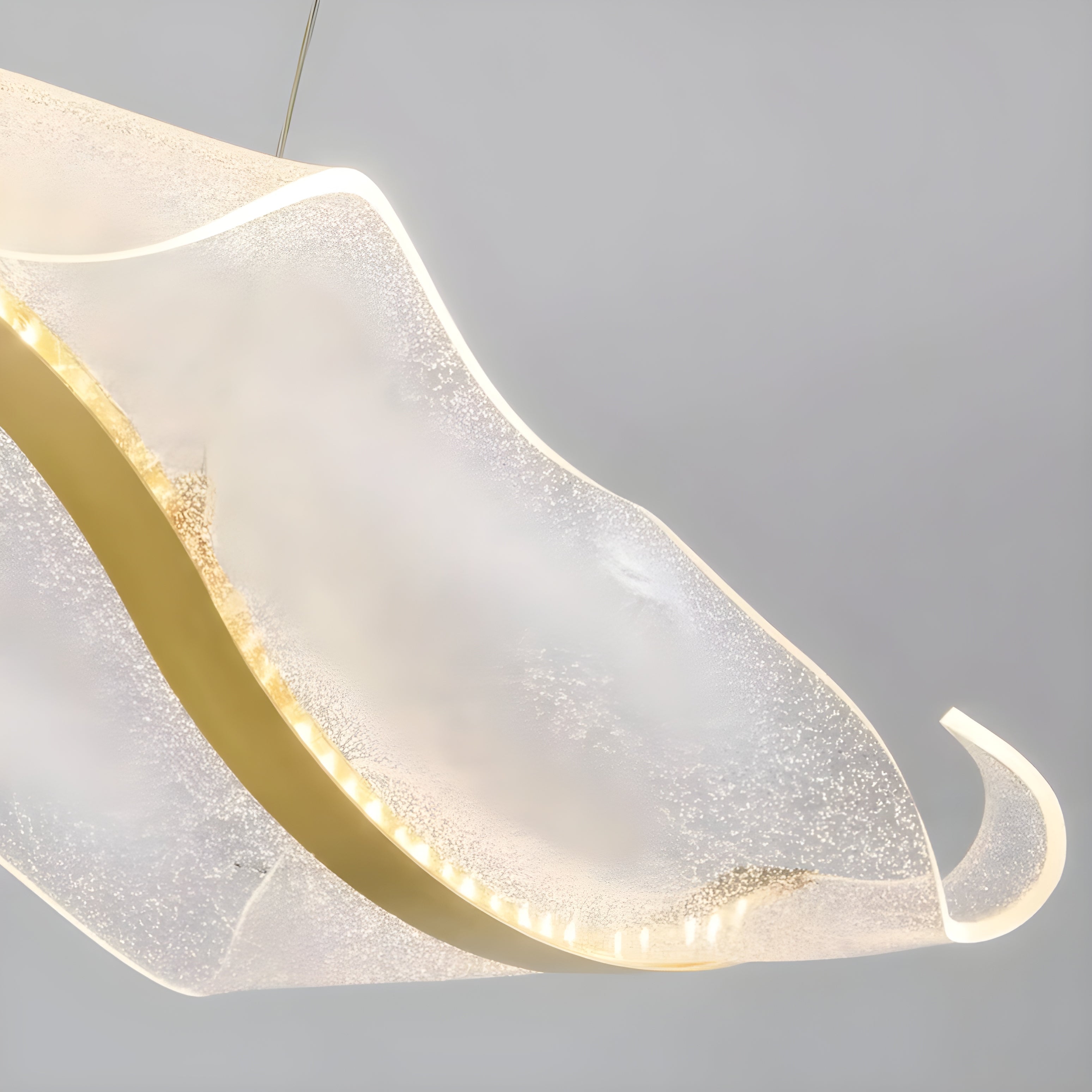 Modern LED Chandelier - Dimmable Wave Linear Pendant Light for Dining Room