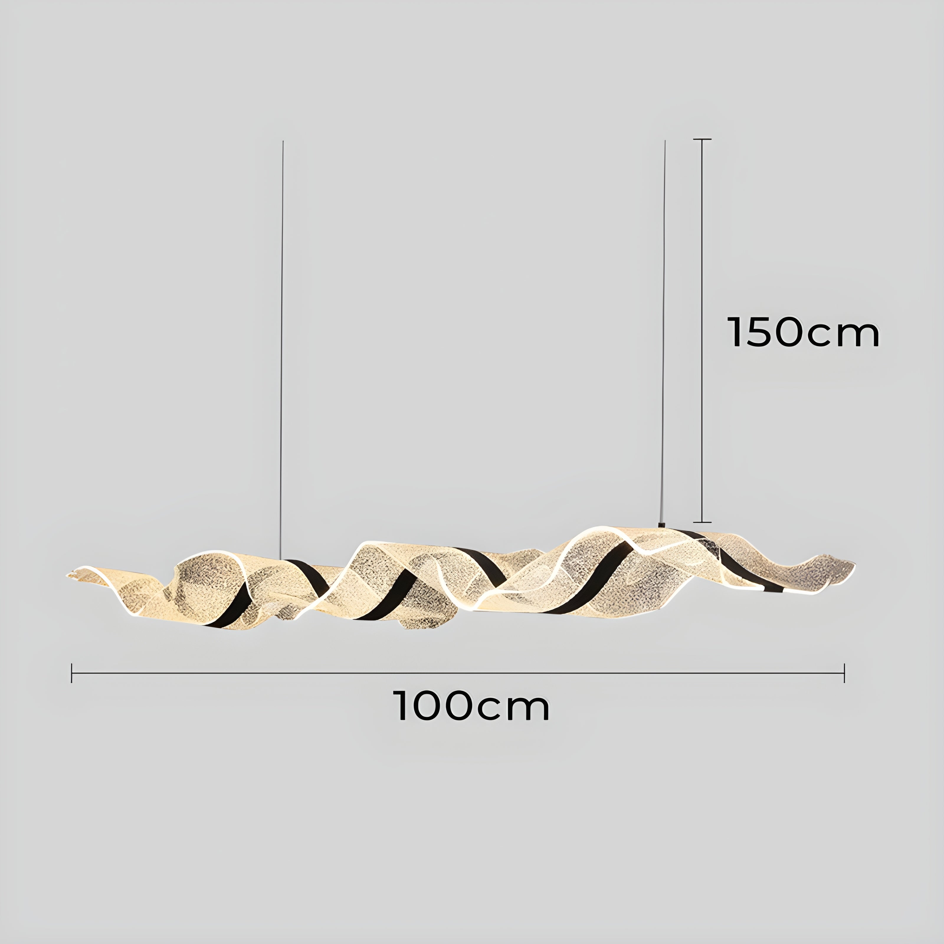 Modern LED Chandelier - Dimmable Wave Linear Pendant Light for Dining Room