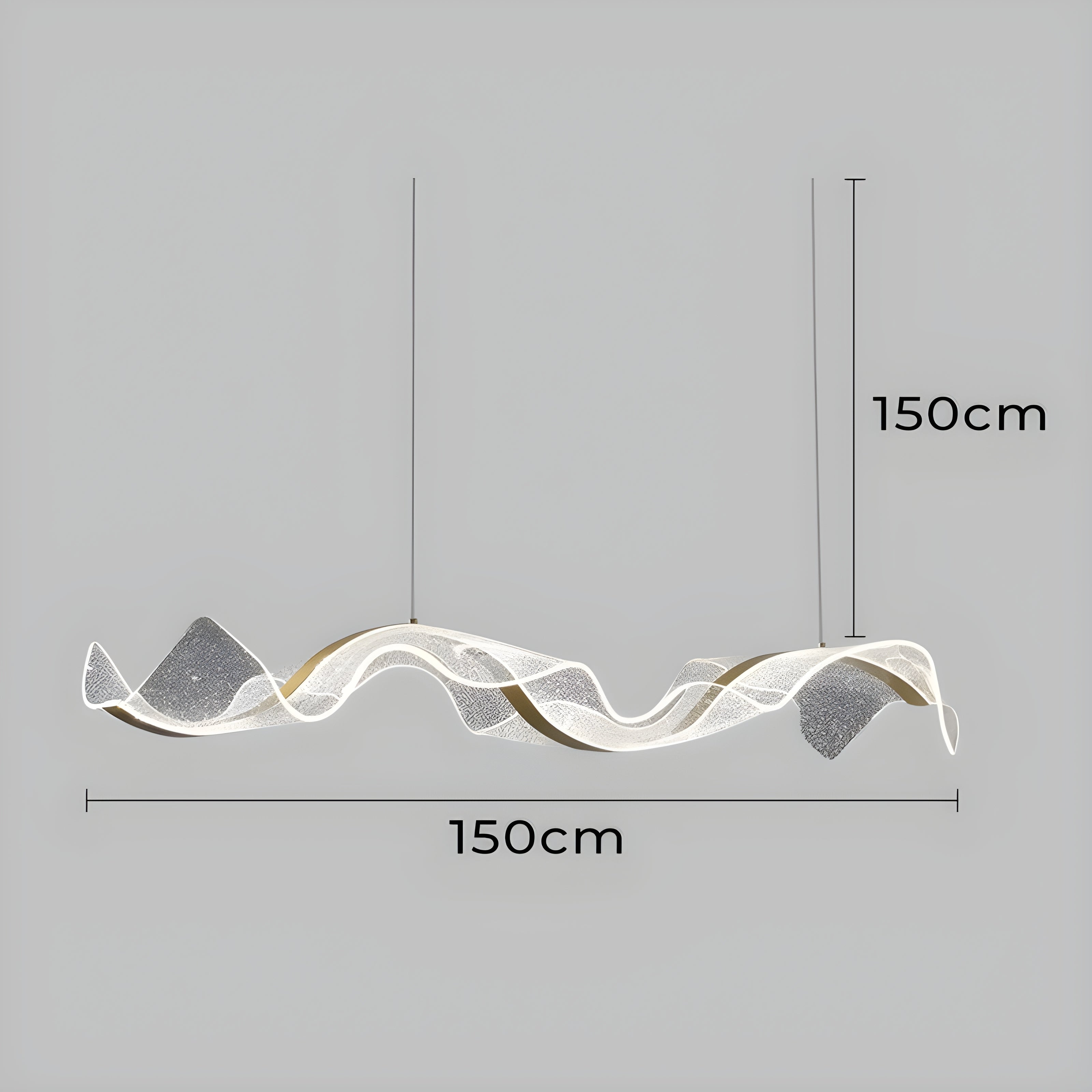 Modern LED Chandelier - Dimmable Wave Linear Pendant Light for Dining Room