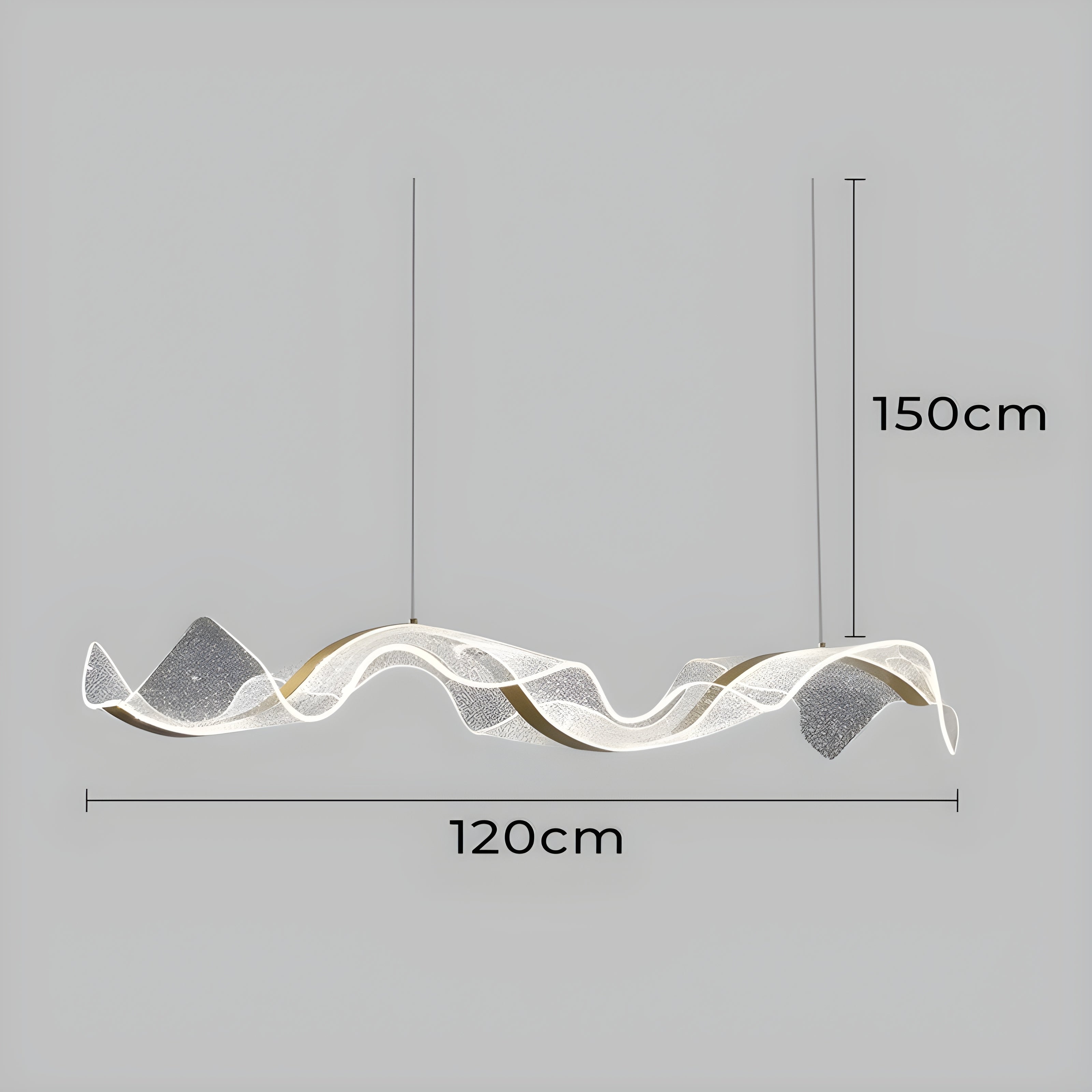 Modern LED Chandelier - Dimmable Wave Linear Pendant Light for Dining Room