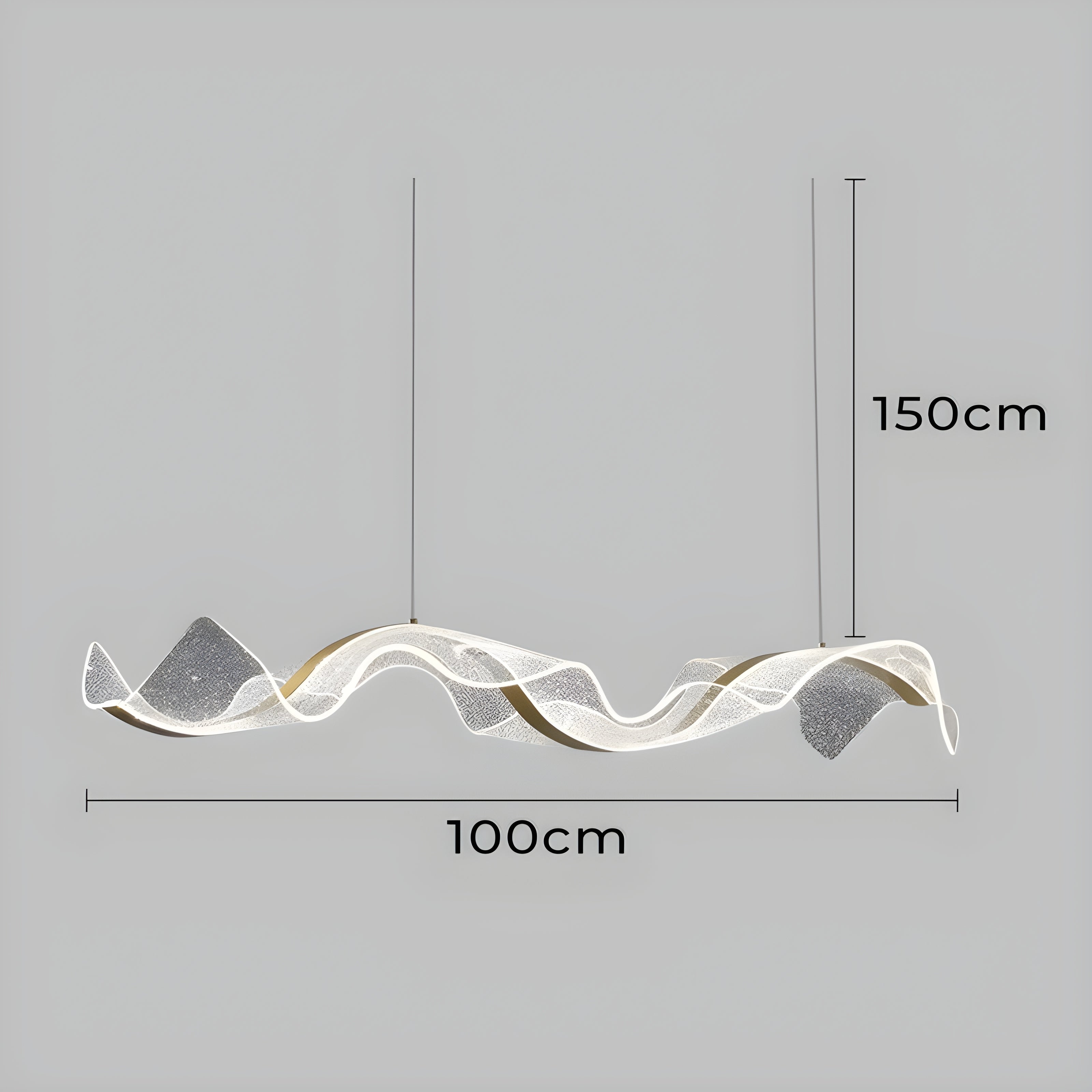 Modern LED Chandelier - Dimmable Wave Linear Pendant Light for Dining Room
