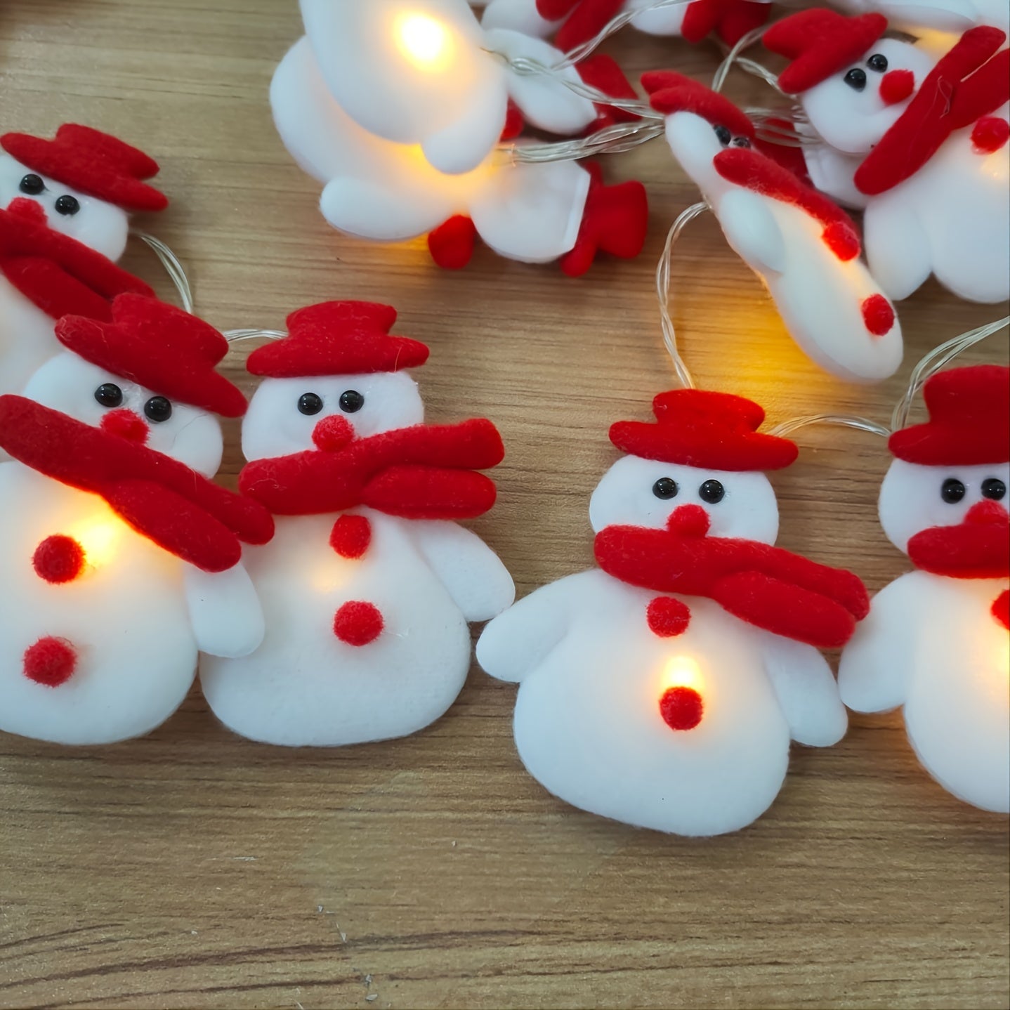 Snowman String Lights – 10 Warm White LED Fairy Lights for Christmas Tree