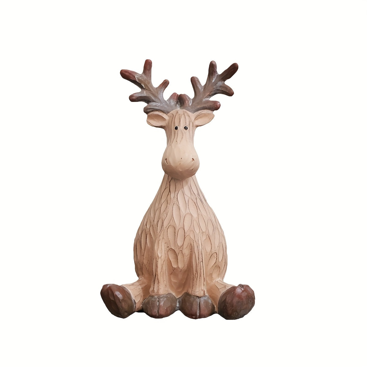 Christmas Resin Reindeer Figurine – Cute Holiday Reindeer Decoration