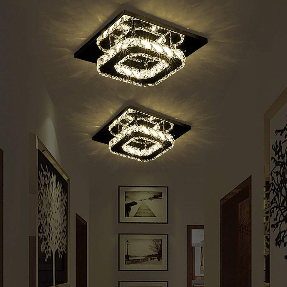 Crystal LED Flush Mount Ceiling Light Modern Dimmable