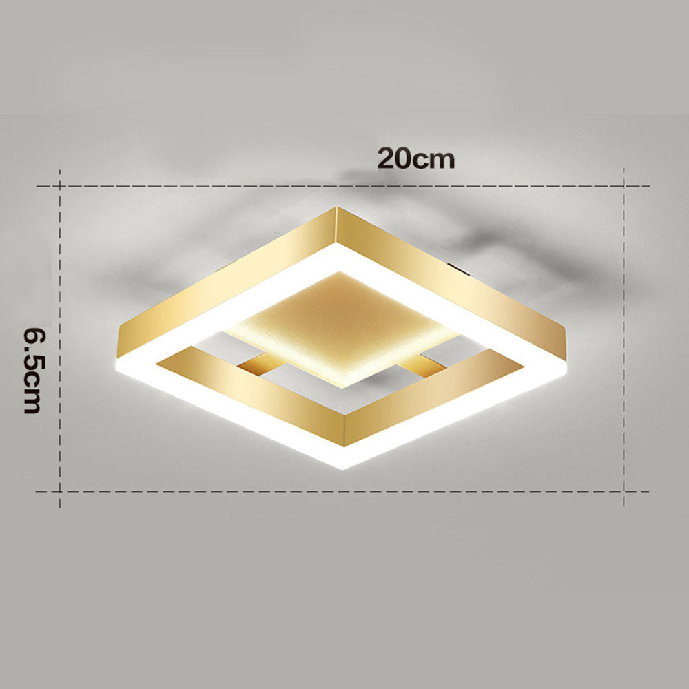 Modern Gold LED Flush Mount Ceiling Light | Contemporary Low-Profile Fixture