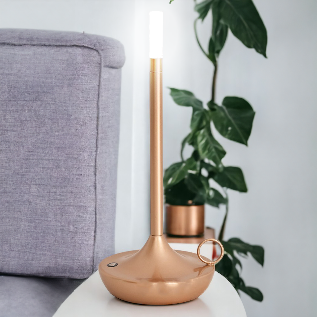 Rechargeable Candle Shaped Touch Table Lamp - Ideal for Camping, Desk, Coffee Restaurant & More - Long Battery LED Light with 3 Stages of Lighting