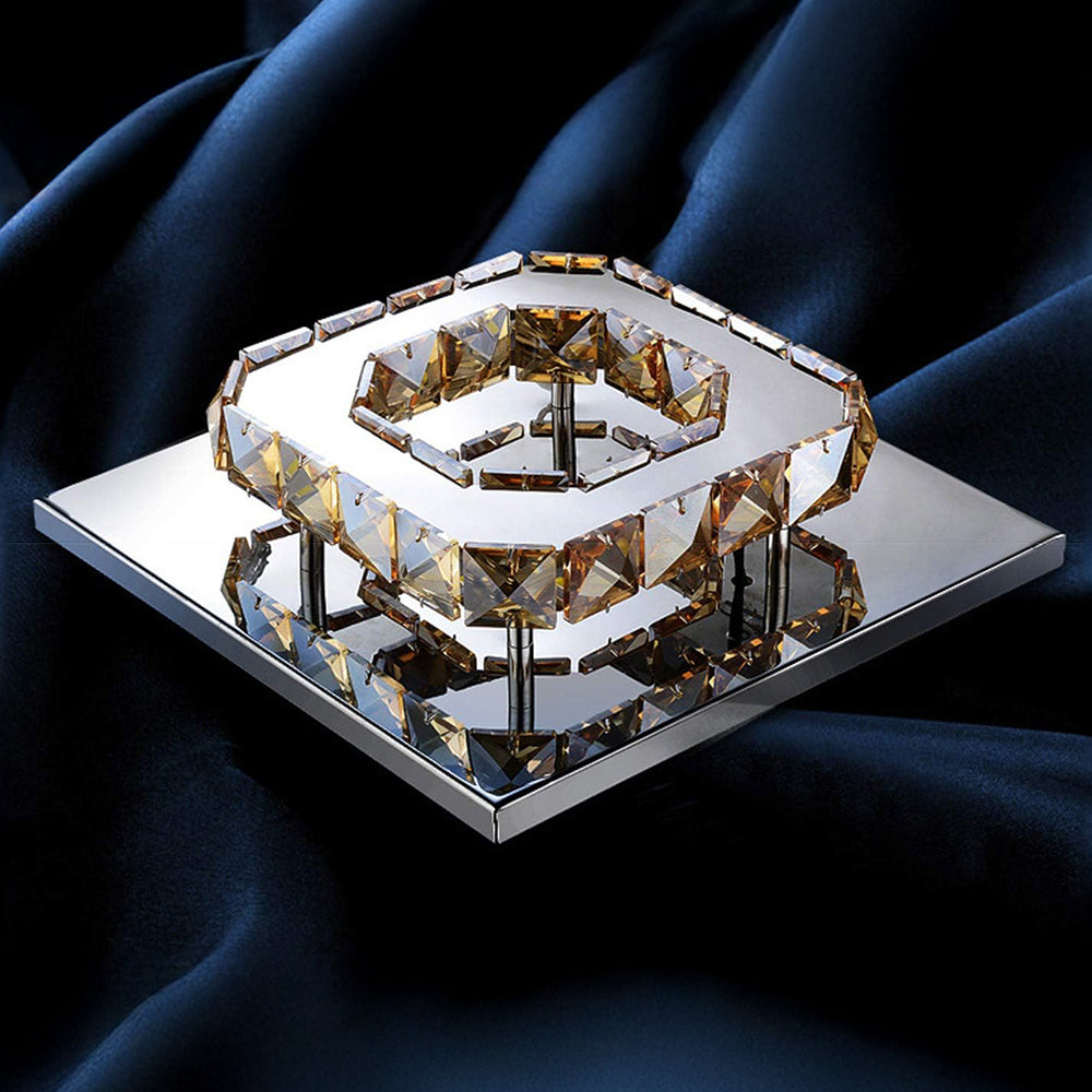 Crystal LED Flush Mount Ceiling Light Modern Dimmable