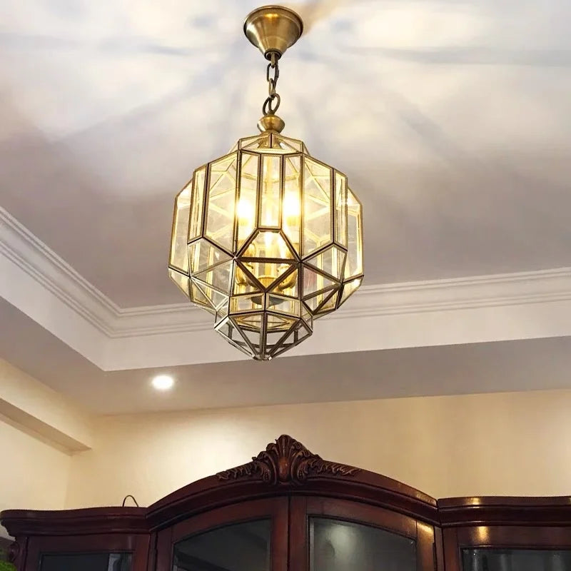 Polygon Glass Pendant Light – Modern Geometric Hanging Lamp