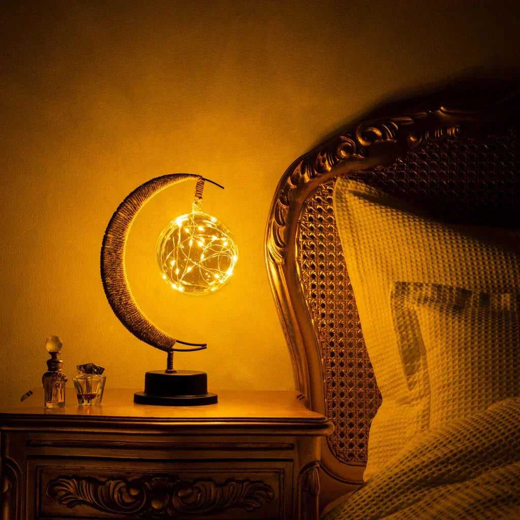 Borosilicate Glass Moon Lamp - Touch Dimmable LED Night Light for Dreamy Bedroom Decor
