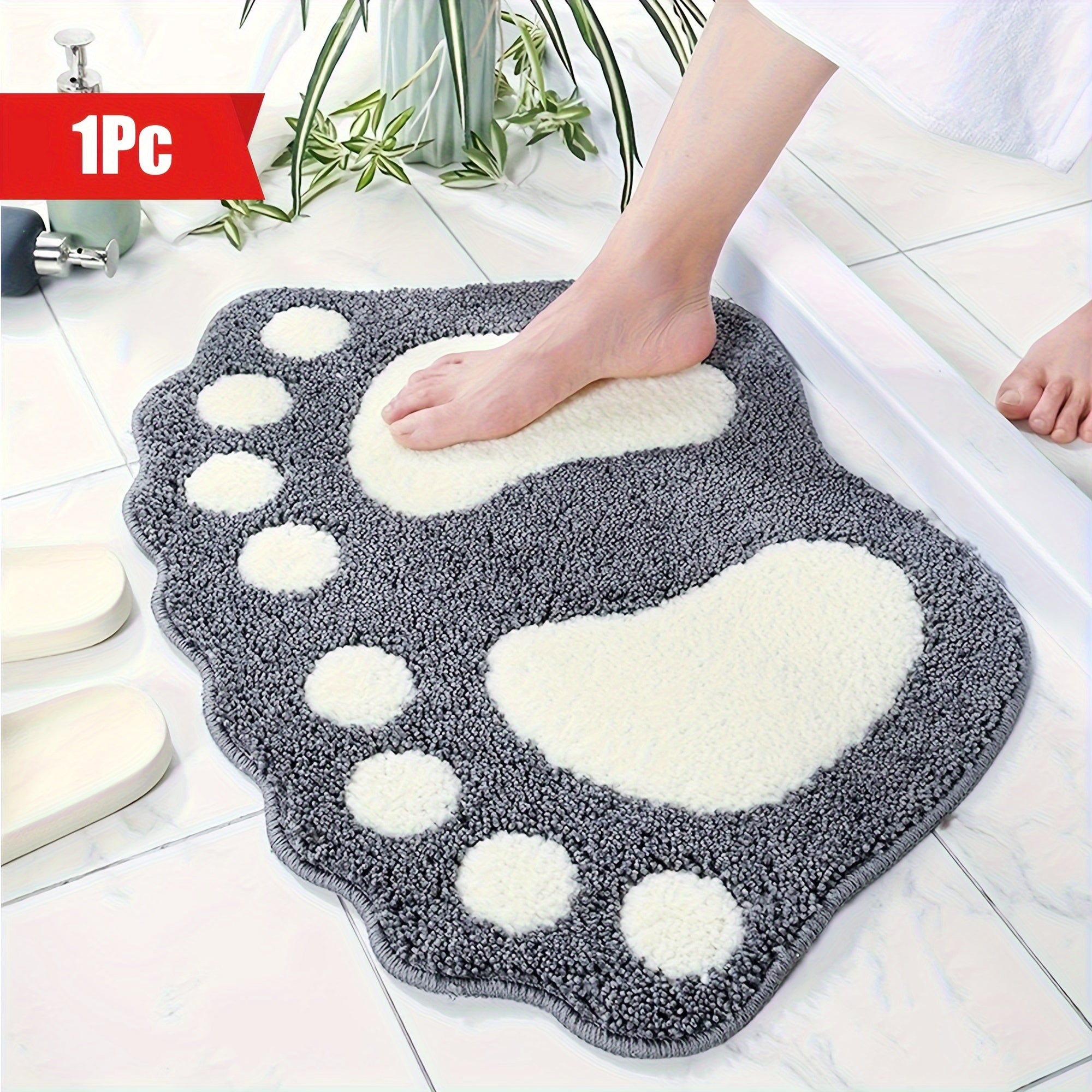 Foot-Shaped Bath Mat – Soft Non-Slip Bathroom Rug for Comfort & Safety