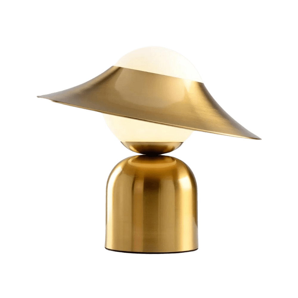 Hommfer Elegant Brass Table Lamp - Gold Finish Traditional Bedside/Living Room Light
