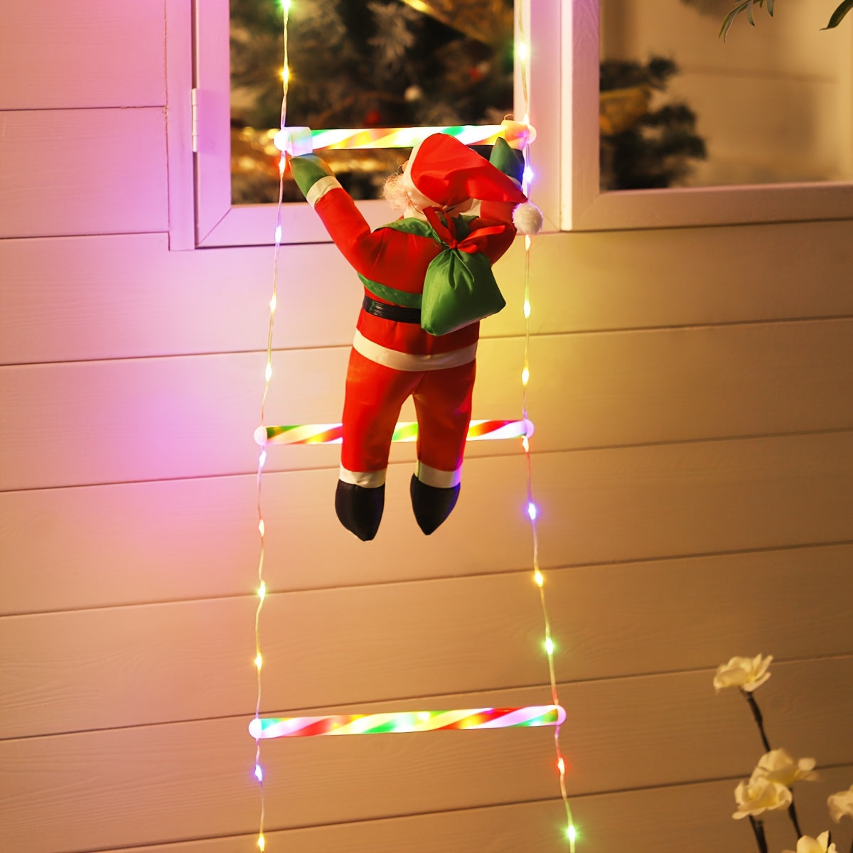 LED Christmas Ladder Light – Battery-Powered Festive Decoration