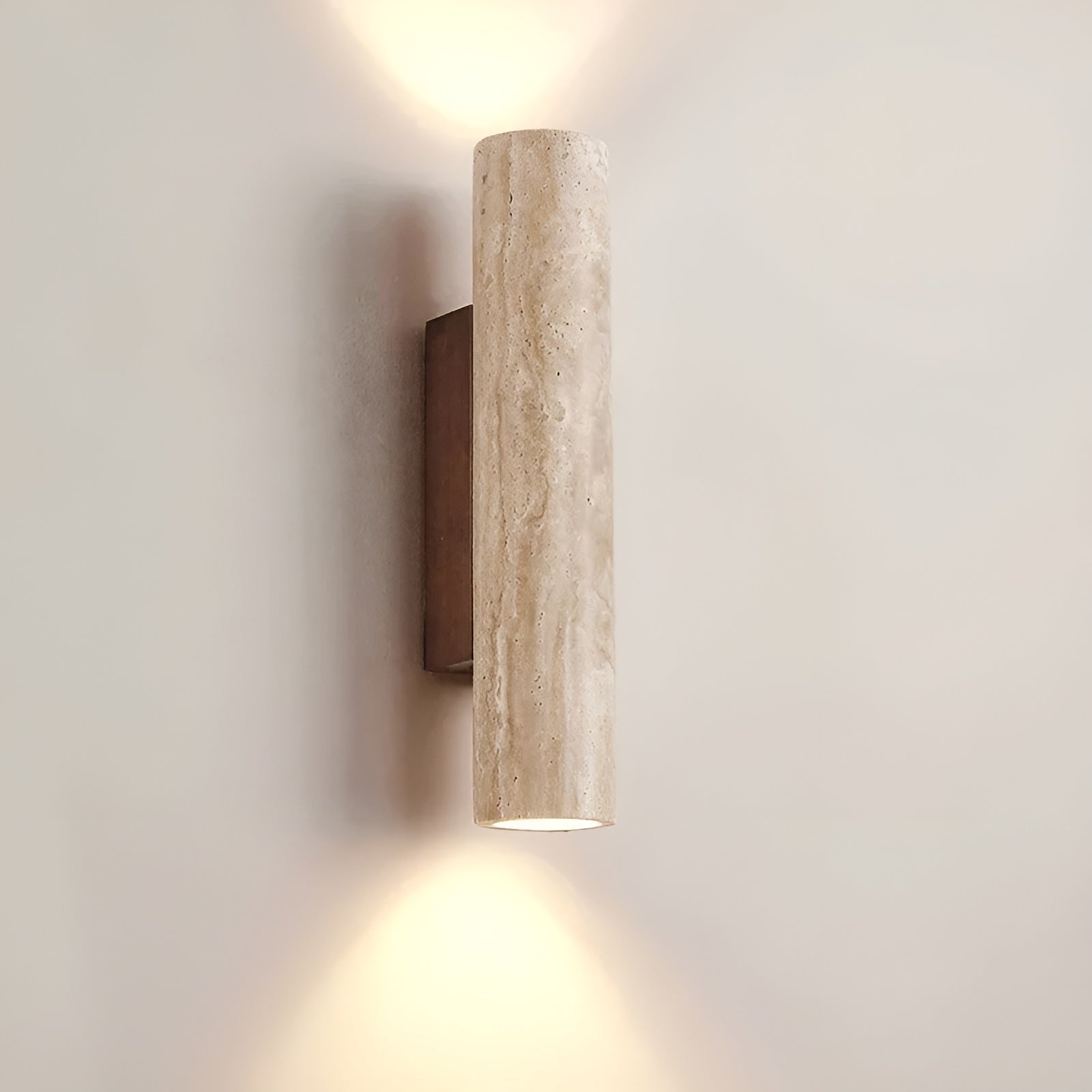 Luxury Travertine Stone Wall Sconce - Modern Up/Down Architectural Lighting