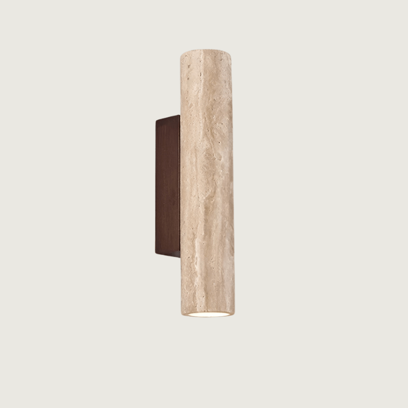 Luxury Travertine Stone Wall Sconce - Modern Up/Down Architectural Lighting