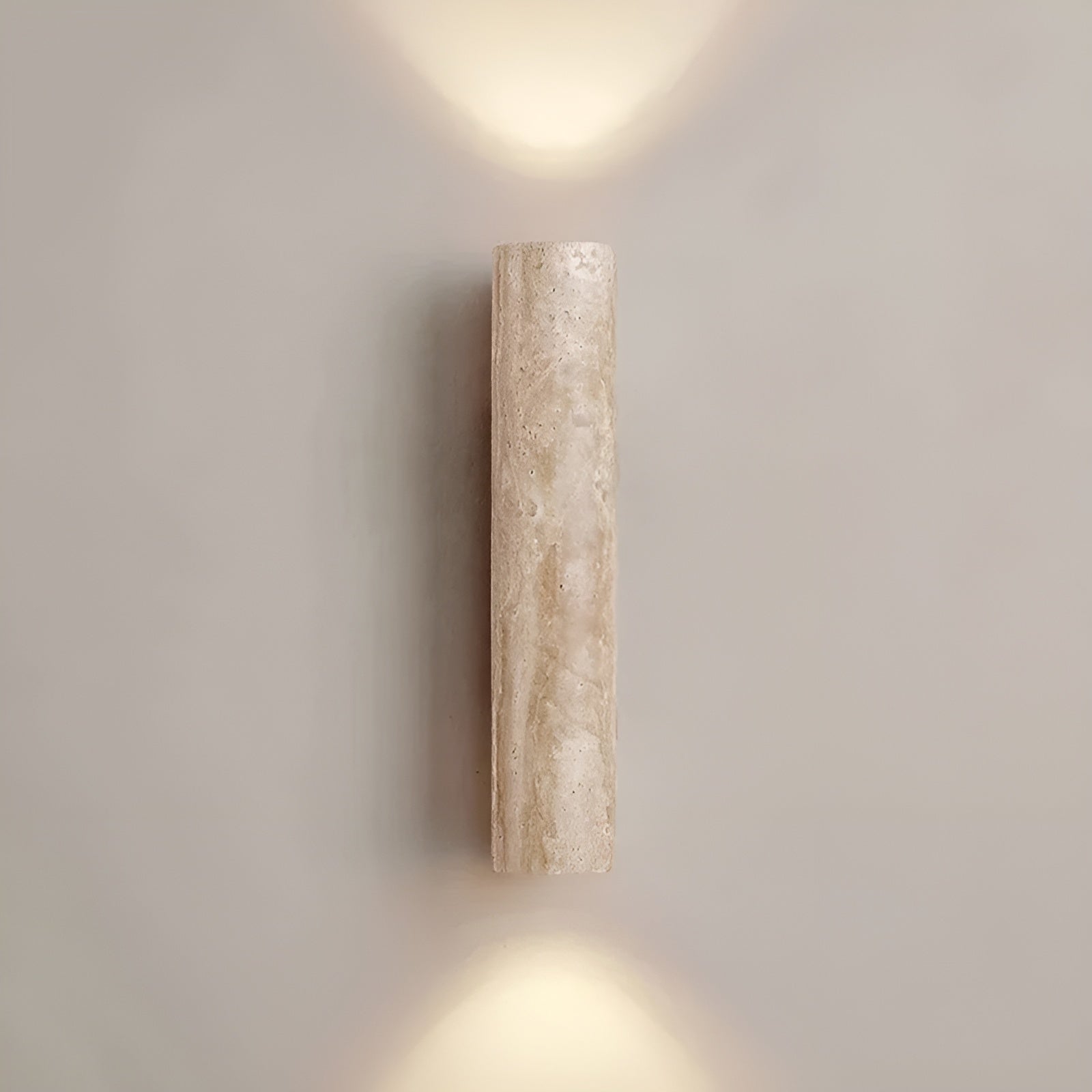 Luxury Travertine Stone Wall Sconce - Modern Up/Down Architectural Lighting