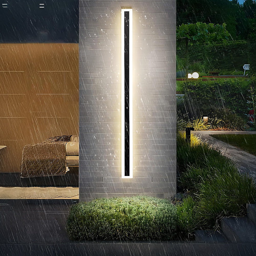 Modern Outdoor LED Wall Light – IP65 Waterproof, Minimalist Black Acrylic Sconce