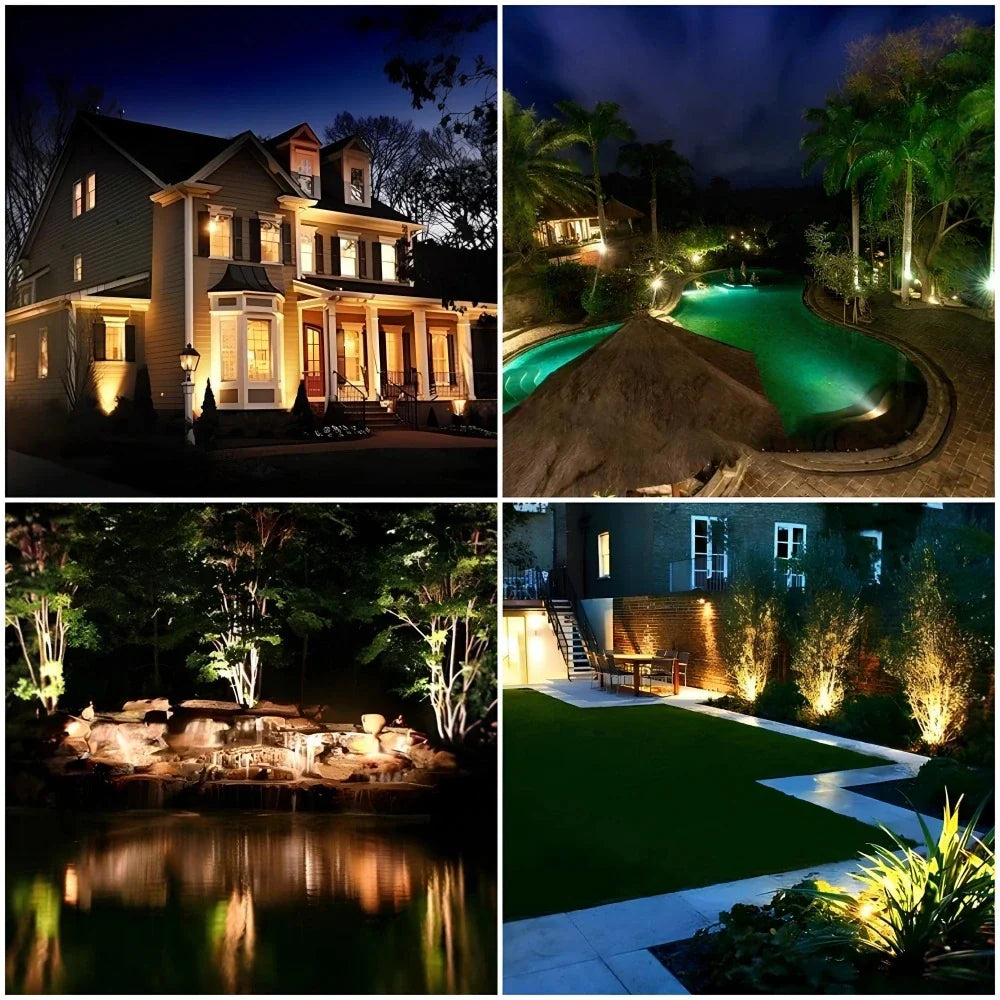 Solar Powered LED Garden Spotlight - Adjustable Outdoor Landscape Lights