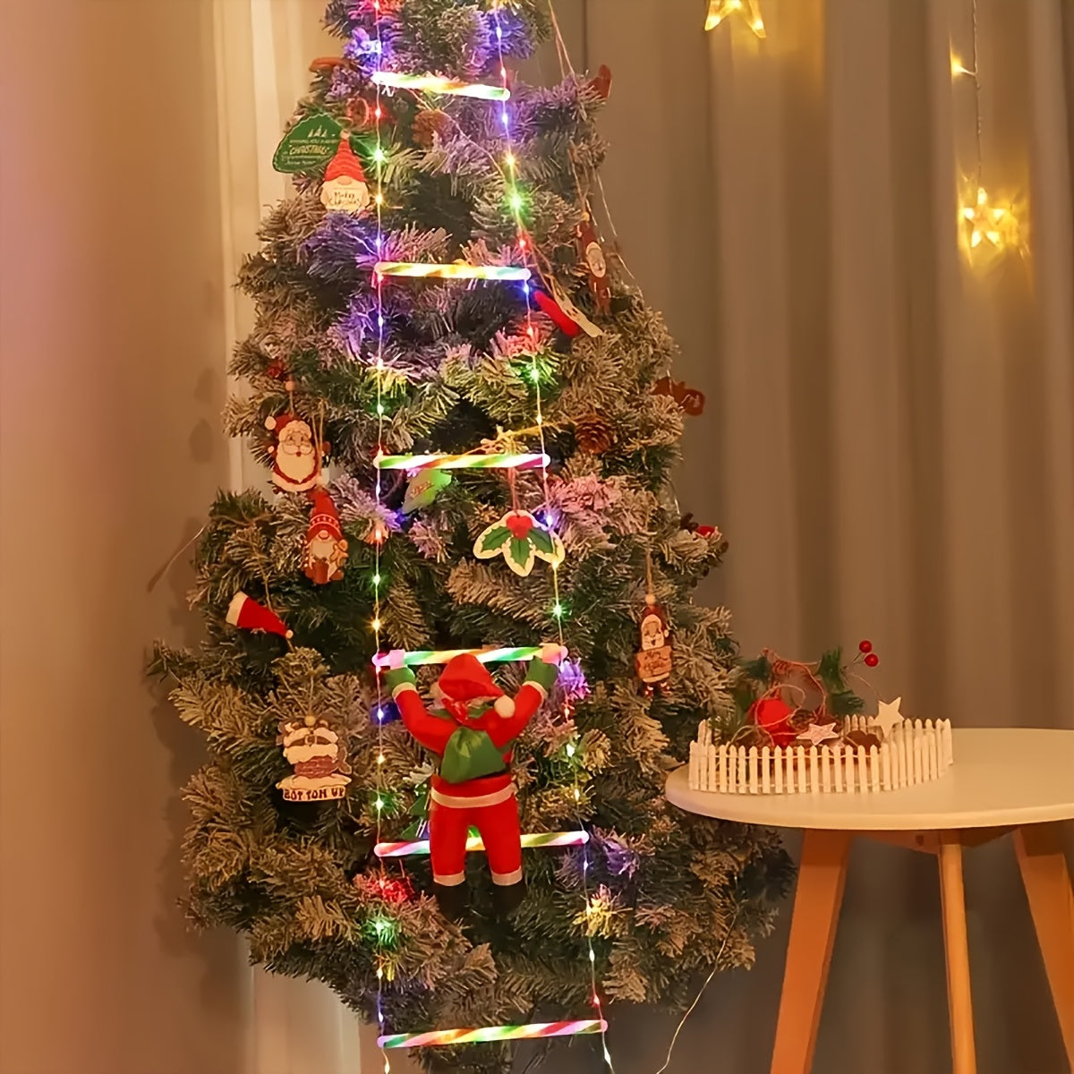 LED Christmas Ladder Light – Battery-Powered Festive Decoration