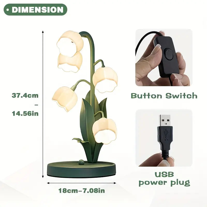 Bloomy | Roses Table Lamp - Elegant Floral LED Desk Lamp