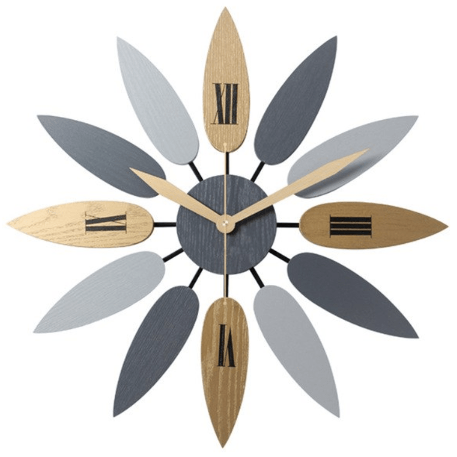 Flora Wall Clock – Modern Decorative Wooden Wall Clock for Living Room & Home Décor