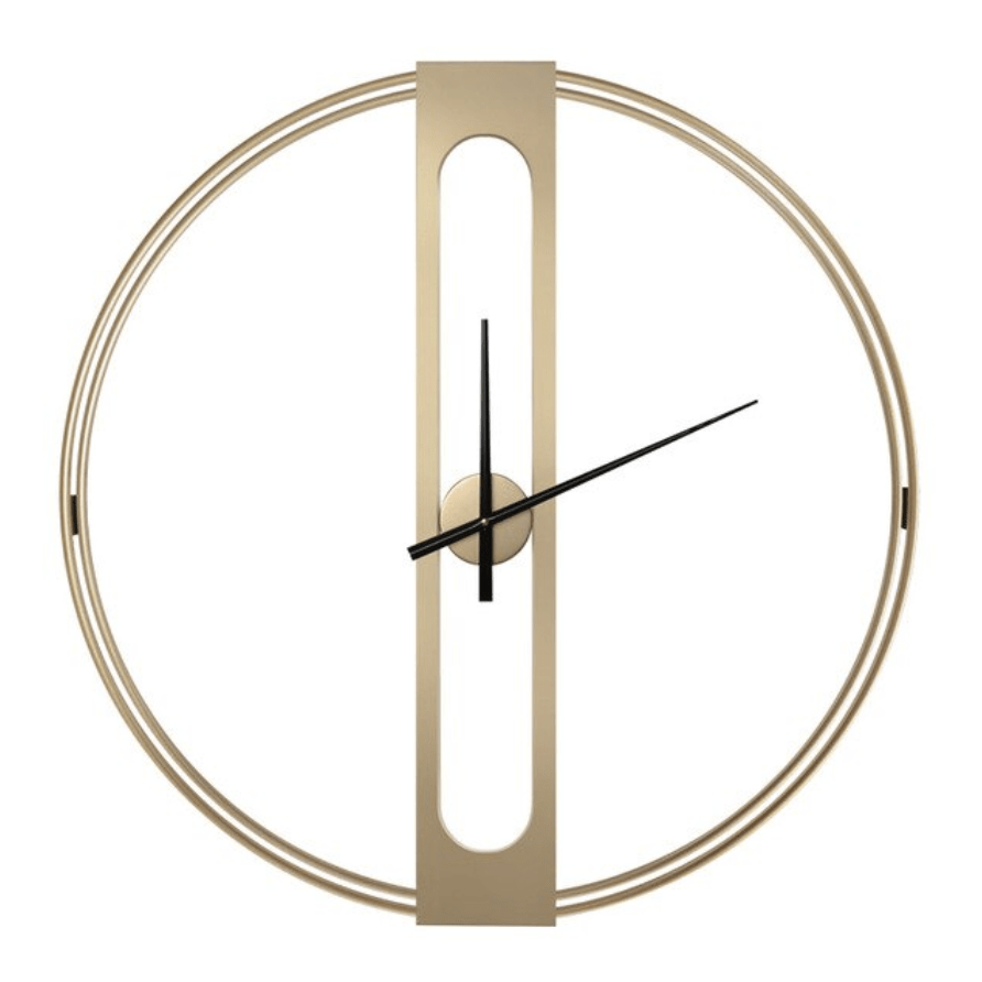Golden Elegance Wall Clock – Modern Minimalist Metal Design with Silent Quartz Movement (50cm)