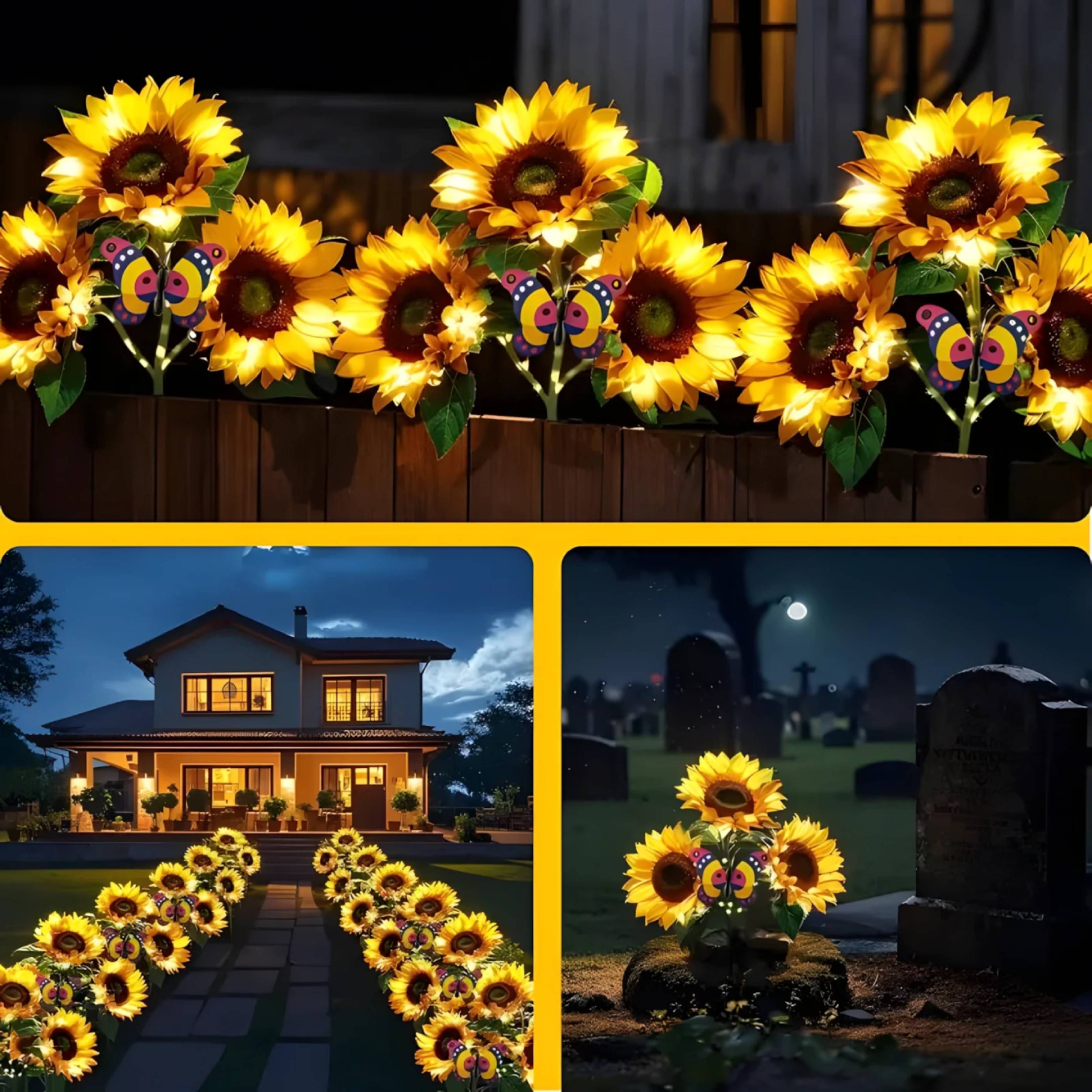 Solar Sunflower Garden Light – Wireless Outdoor Lighting with Realistic Floral Charm