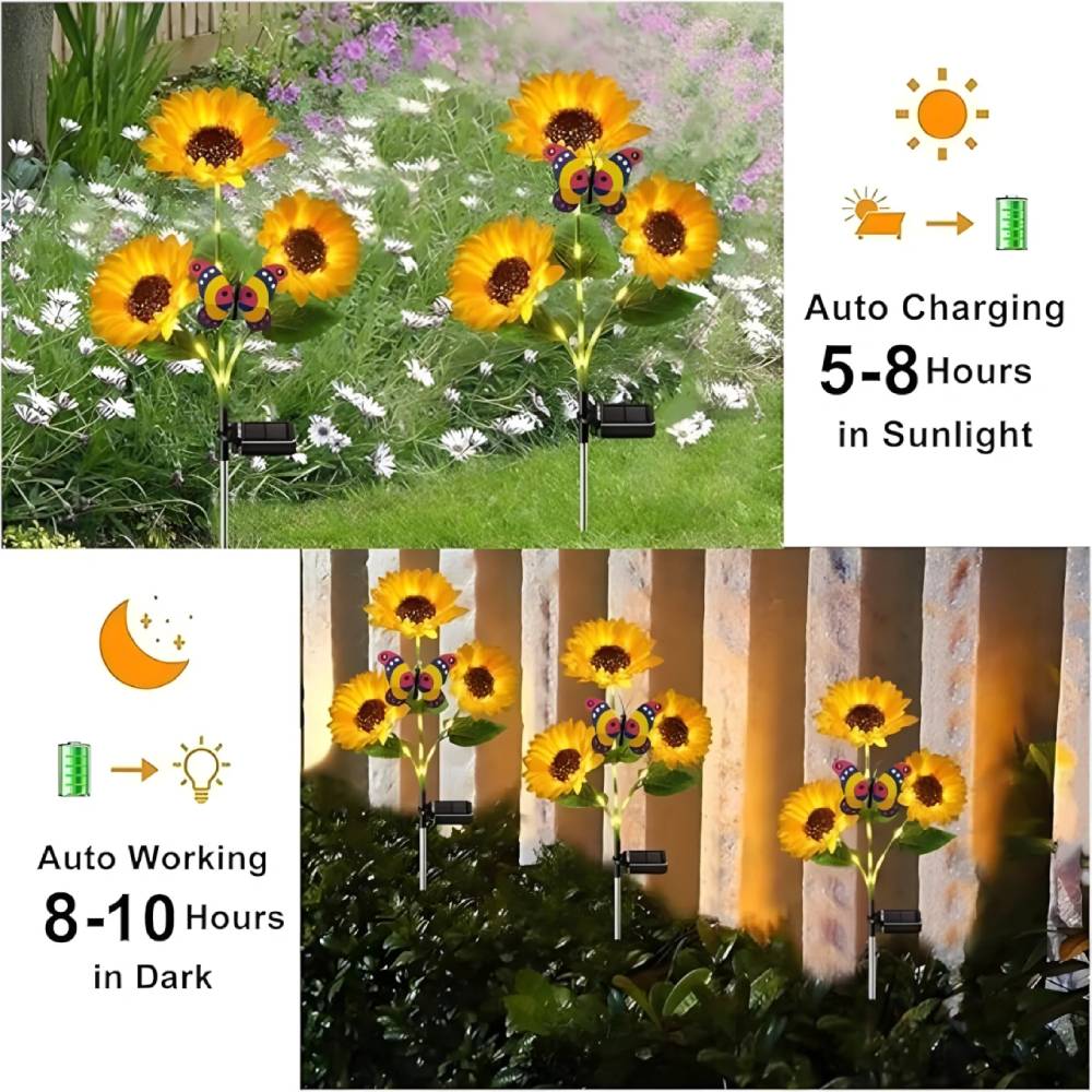 Solar Sunflower Garden Light – Wireless Outdoor Lighting with Realistic Floral Charm