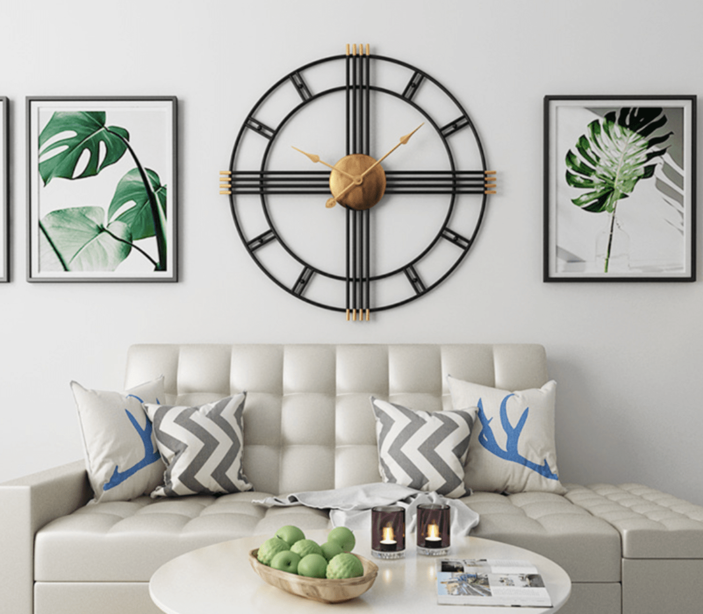 Imperialist Modern Industrial Wall Clock | Black & Gold Metal - Large Silent Clock