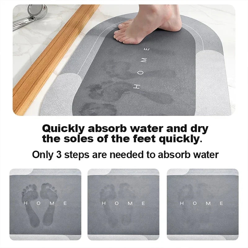 Rapid Dry Non-Slip Bath Mat | Super Absorbent Floor Mat for Bathroom