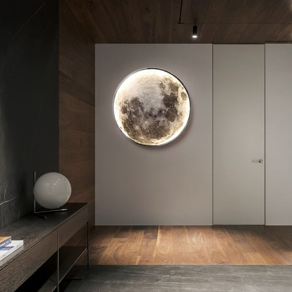 Realistic 3D Moon & Earth LED Wall Lamp - Dimmable Space Decor Ceiling Light