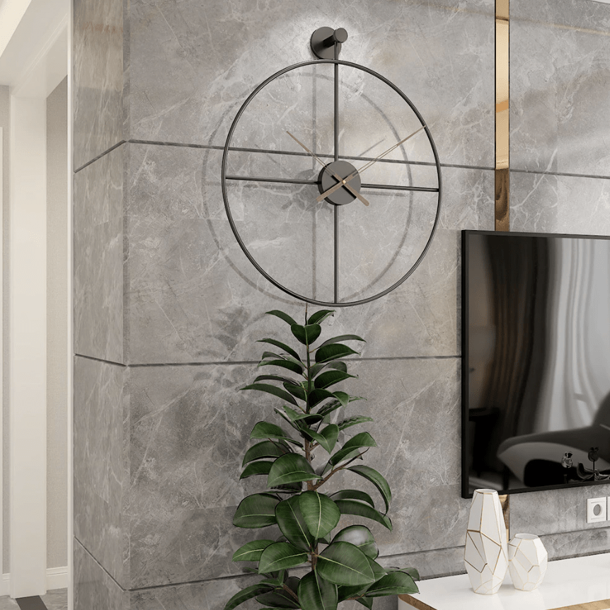 Milano Wall Clock – Modern Minimalist Metal Wall Clock for Living Room & Office