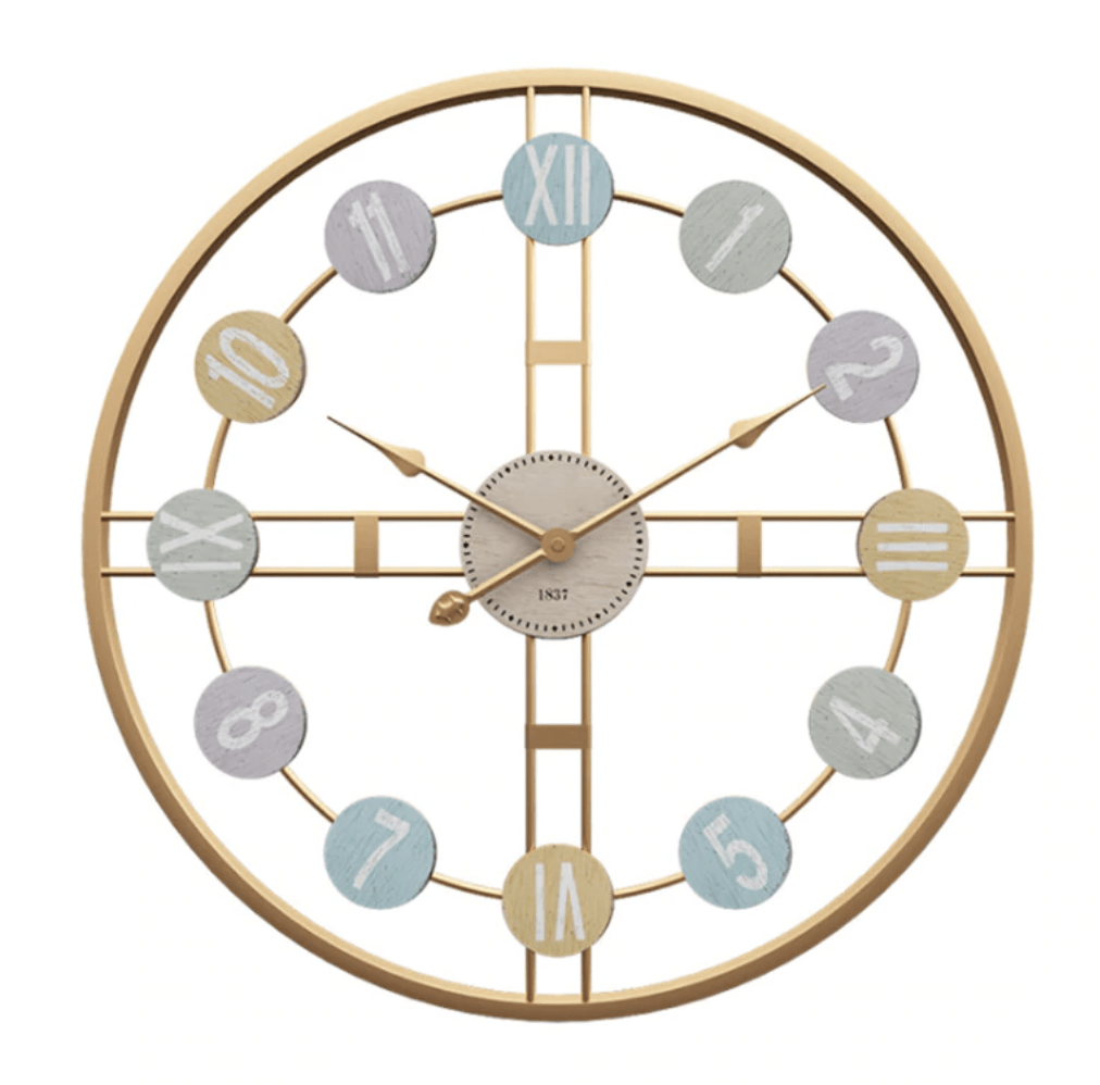 Modena Wall Clock – Modern Decorative Gold Frame Clock with Roman Numerals