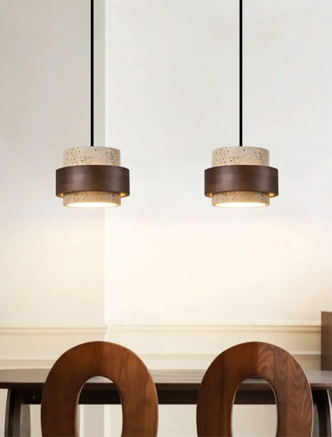 StoneGlow – Pendant Light Made of Natural Stone and Wood