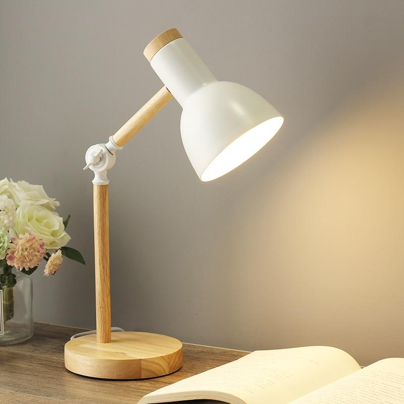 NordicGlow Scandinavian Wooden Desk Lamp | Modern LED Table Lamp
