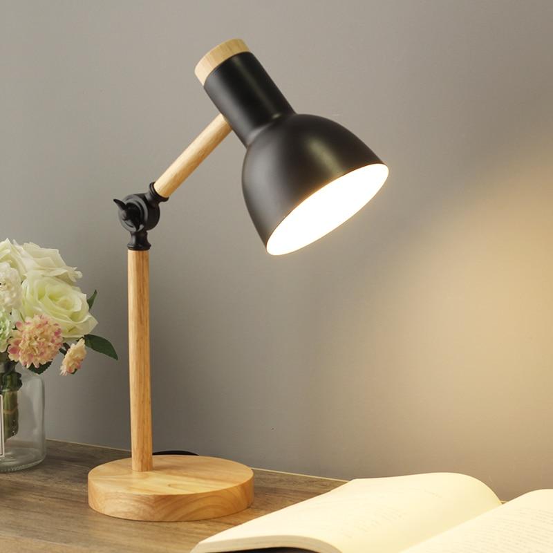 NordicGlow Scandinavian Wooden Desk Lamp | Modern LED Table Lamp