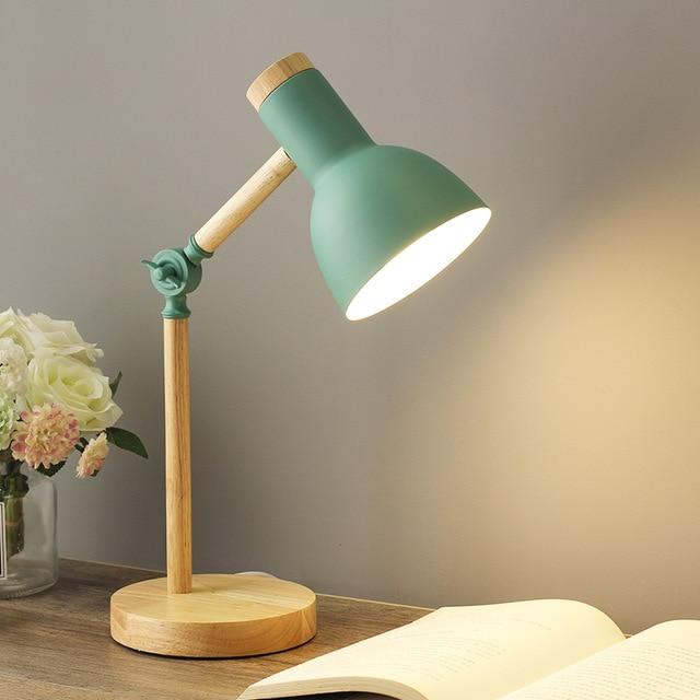NordicGlow Scandinavian Wooden Desk Lamp | Modern LED Table Lamp